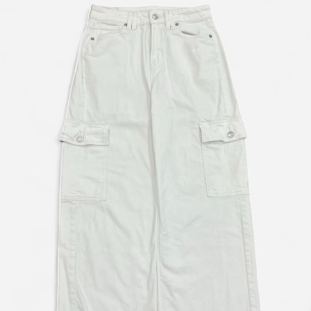White Cargo Jean Pants
